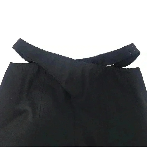 Anna October Wool Crossover Palazzo Pants Women’s 6 Black High Waist Slit NWT - Picture 7 of 16